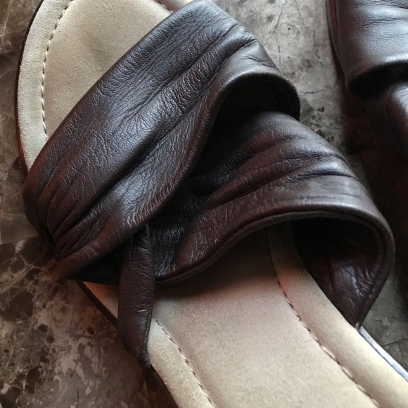 AEROSOLES - Brown Leather Slides - 11B - 3 1/2” heel. - Picture 2 of 4